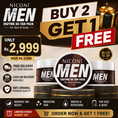 NICONI Men Enzyme De-Tan Pack For Face & Body