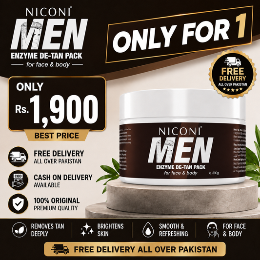 NICONI Men Enzyme De-Tan Pack For Face & Body