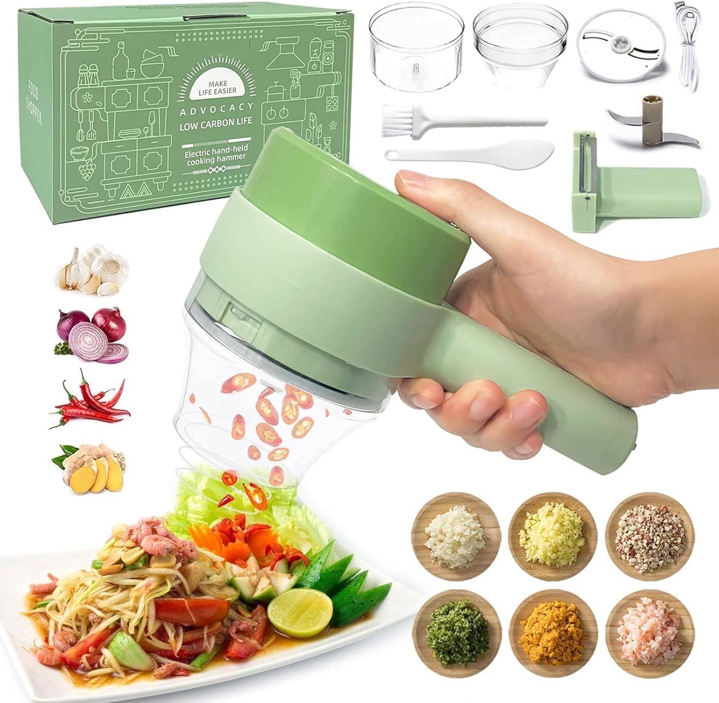 Electric Handheld Cooking Hammer Food Chopper